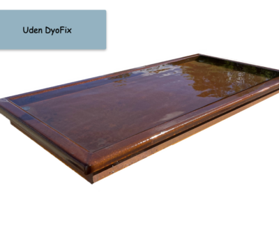 Spejlbassin i 5mm Corten st&aring;l med kant  120 x 60 x 10