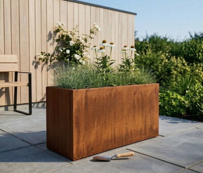 Plantekasse cortenst&aring;l 120 x 40 x 60