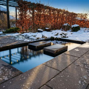 Spejlbassin i 3 mm st&aring;l m&aring;ler 120 x 60 x 10 cm