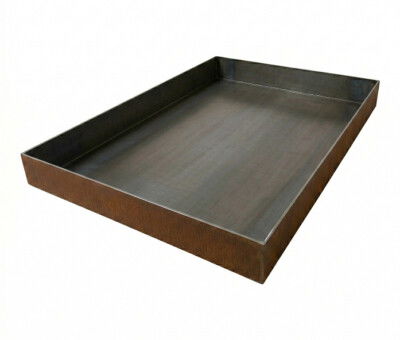 Spejlbassin i 3 mm st&aring;l m&aring;ler 120 x 60 x 10 cm