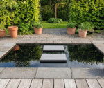 Spejlbassin i 5 mm Corten stål måler 160 x 80 x 10 cm