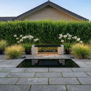 Spejlbassin i 5 mm sort lakeret med målene 160 x 80 x 10 cm