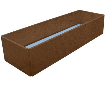 Plantekumme med skjulte hjul m&aring;ler 120 x 40 x 25 cm