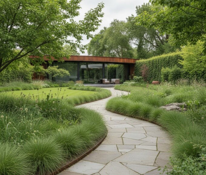 Græskanter i cortenstål H15 cm