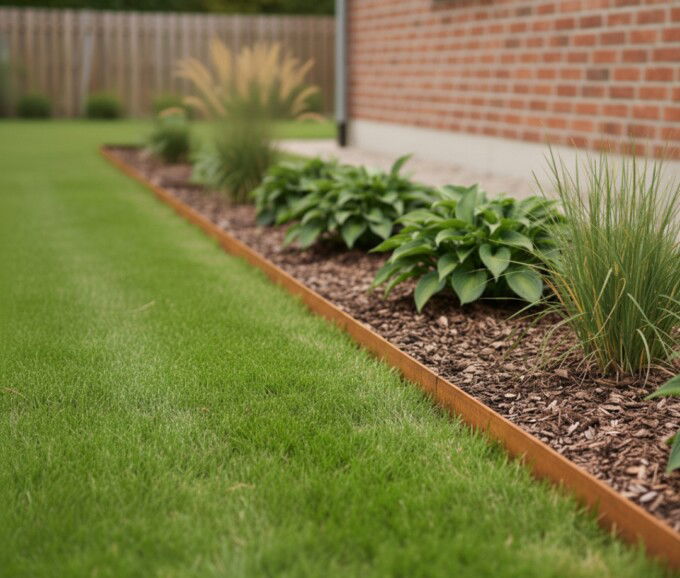 Græskant i cortenstål H20 cm
