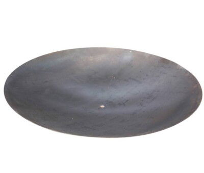 Rundt spejlbassin i corten st&aring;l &oslash;120 uden kant og med afl&oslash;bshul