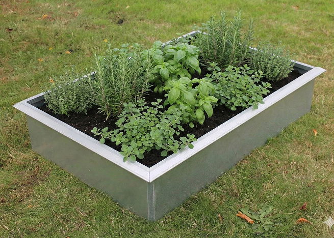 Højbede sæt firkantet galvaniseret med sneglekant