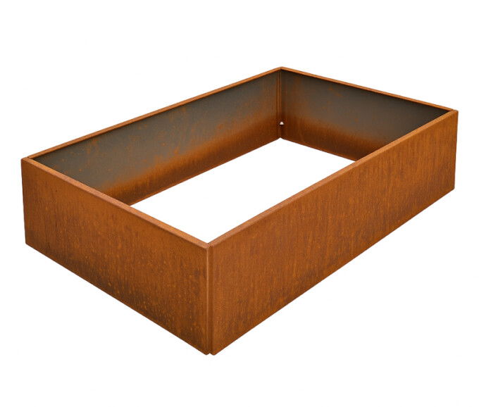 Højbede sæt firkantet rusten uden sneglekant