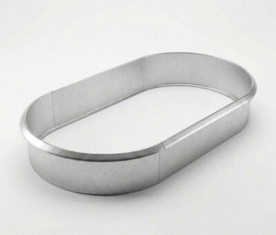 Ovale h&oslash;jbed galvaniseret med sneglekant H54 cm