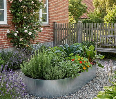 Ovale h&oslash;jbed galvaniseret uden sneglekant H26 cm