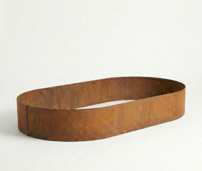 Ovale h&oslash;jbed rusten uden sneglekant H26 cm