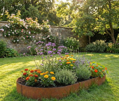 Ovale h&oslash;jbed rusten uden sneglekant H26 cm