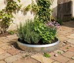 Rundt højbed galvaniseret med sneglekant H26 cm