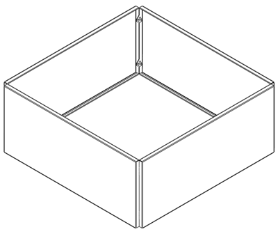 H&oslash;jbede s&aelig;t firkantet galvaniseret uden sneglekant rest