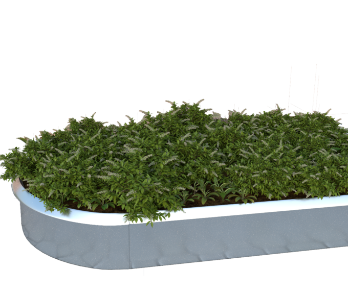Ovale højbed galvaniseret med sneglekant H54 cm
