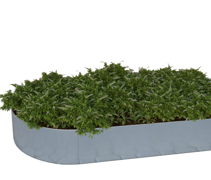 Ovale højbed rusten uden sneglekant H40 cm