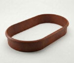 ovalt højbed rustent med sneglekant produktbillede på hvid baggrund