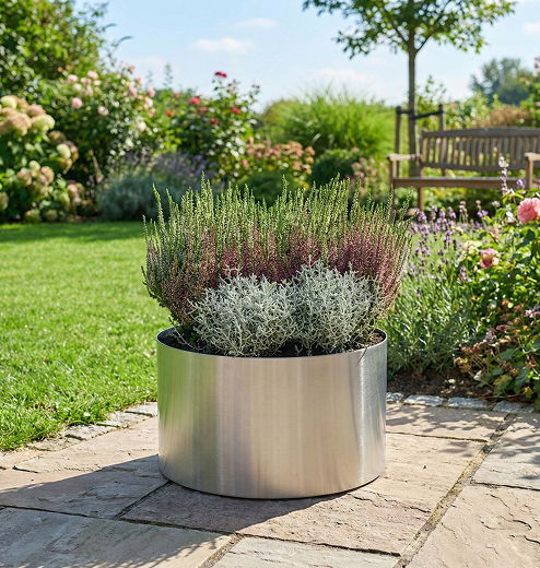 Rundt højbed galvaniseret uden sneglekant H40 cm