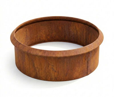 Rundt h&oslash;jbed rusten med sneglekant H26 cm