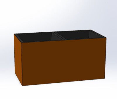 Corten st&aring;l skjuler uden bund til to plant growers