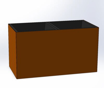 Corten st&aring;l skjuler p&aring; hjul til to plant growers