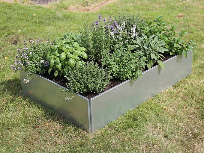 Højbede sæt firkantet galvaniseret uden sneglekant rest