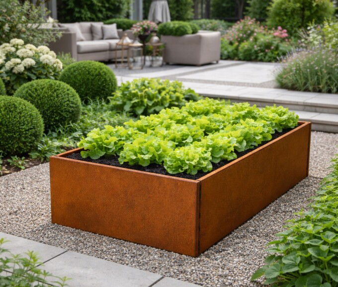 Højbede i cortenstål B80 H40 cm flere længder