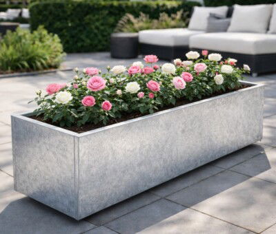 Plantekasse Galvaniseret 120 x 40 cm H40 cm